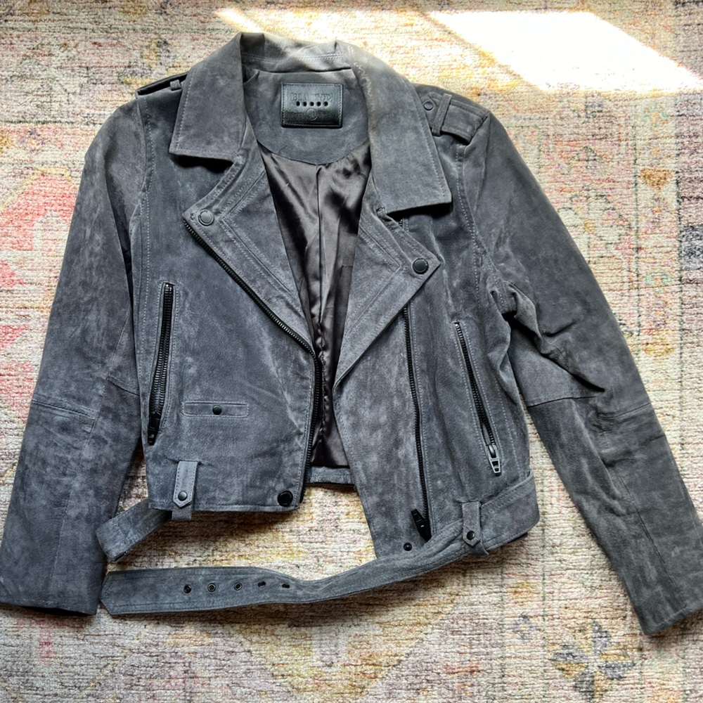 Blank NYC Suede Leather Jacket in Gray
